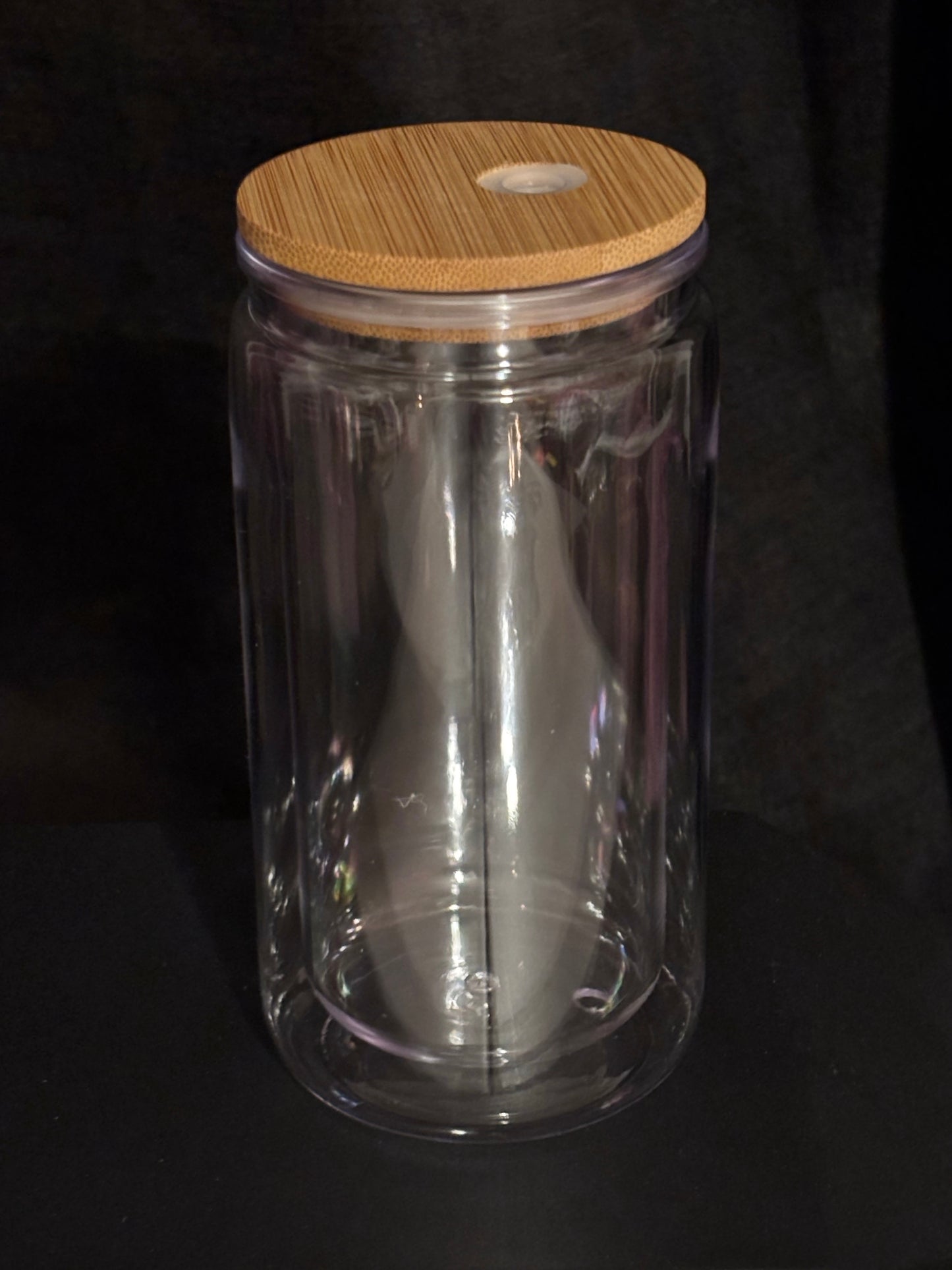 16 oz acrylic snow globe tumbler with bamboo lid